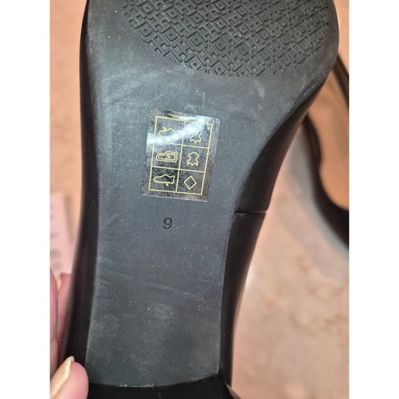 TORY BURCH "Janey"  50mm Calf Leather Pumps Women -‎ SZ 9 Black - Picture 3 of 10